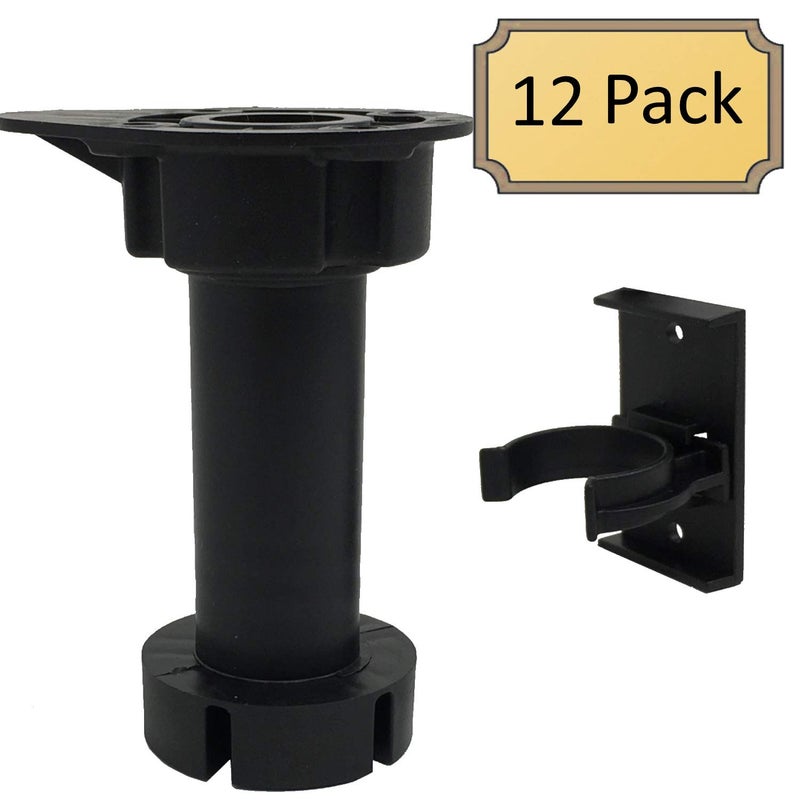 Desunia Cabinet Leveler Legs - 330 Lb. Capacity per Leg - Adjusts from 3 7/8" to 6" - 12 Pack - Image 2
